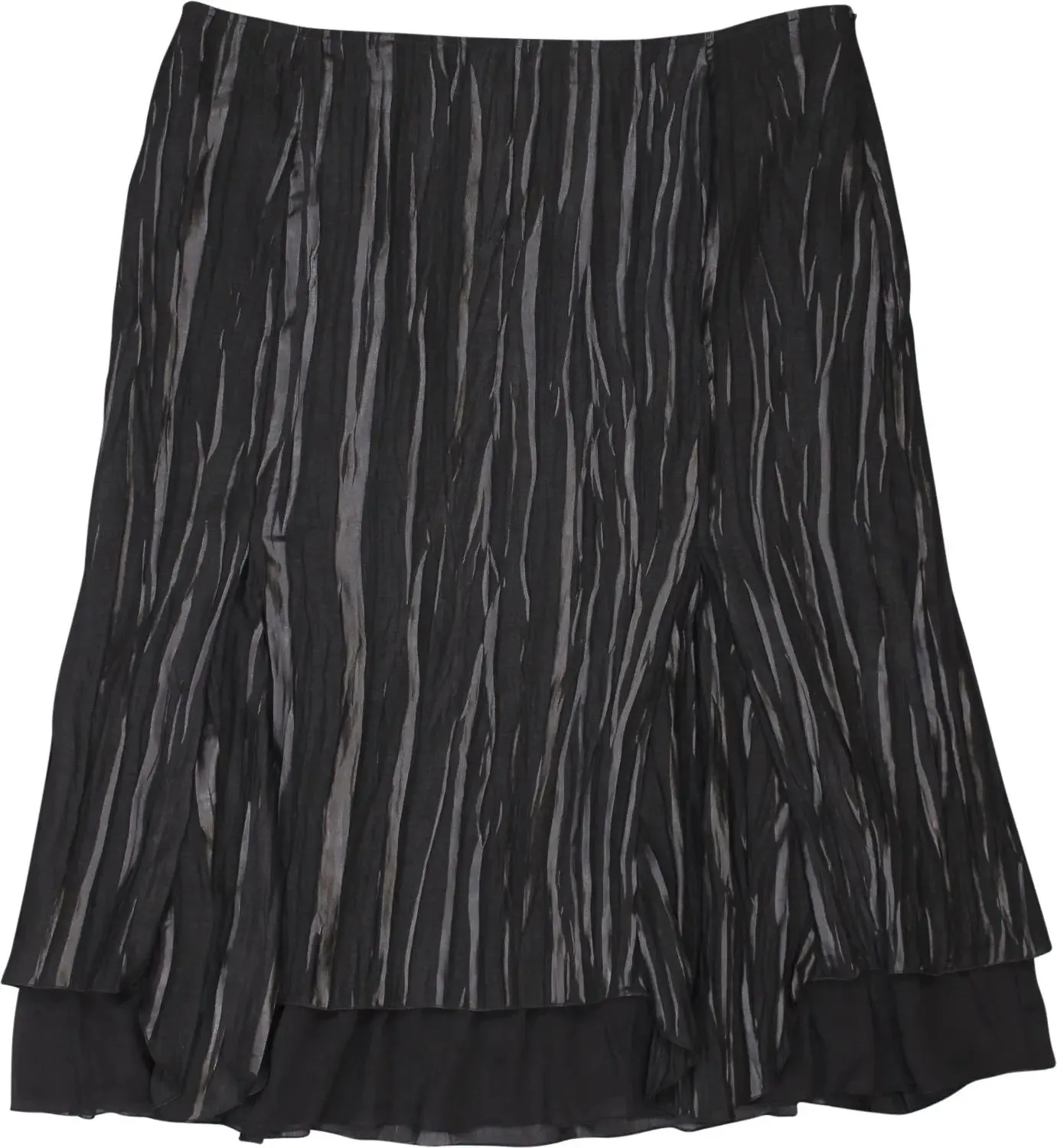 00s Black Layered Ruffle Skirt