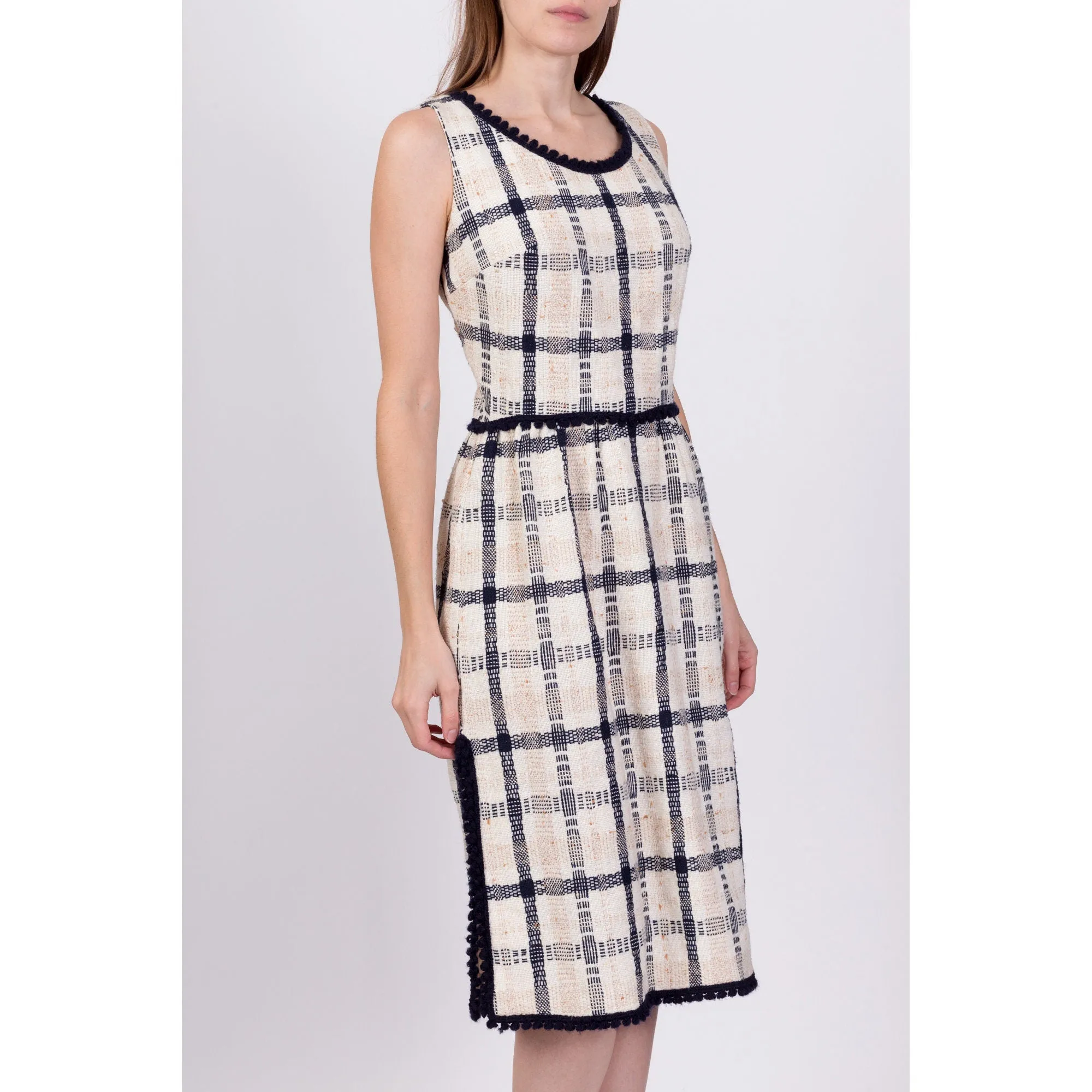 1960s Parade Plaid Knit Midi Dress - Medium