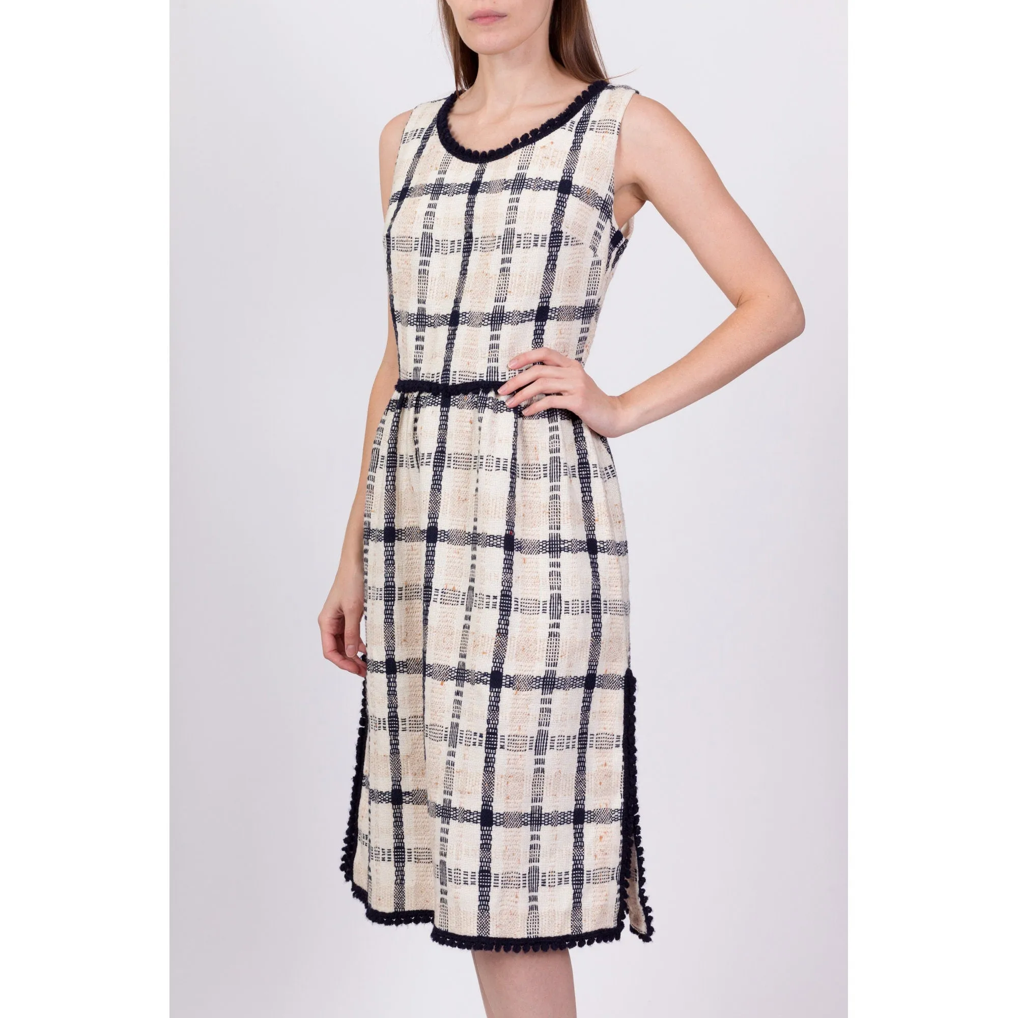 1960s Parade Plaid Knit Midi Dress - Medium