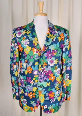 1960s Vintage Psycedelic Floral Blazer