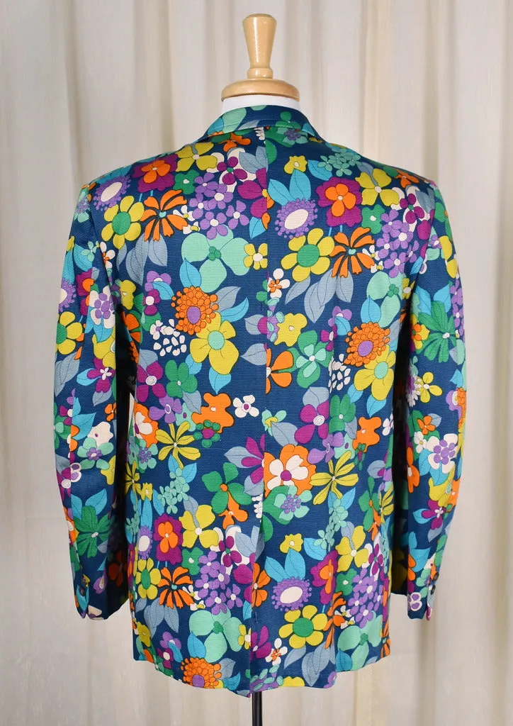 1960s Vintage Psycedelic Floral Blazer