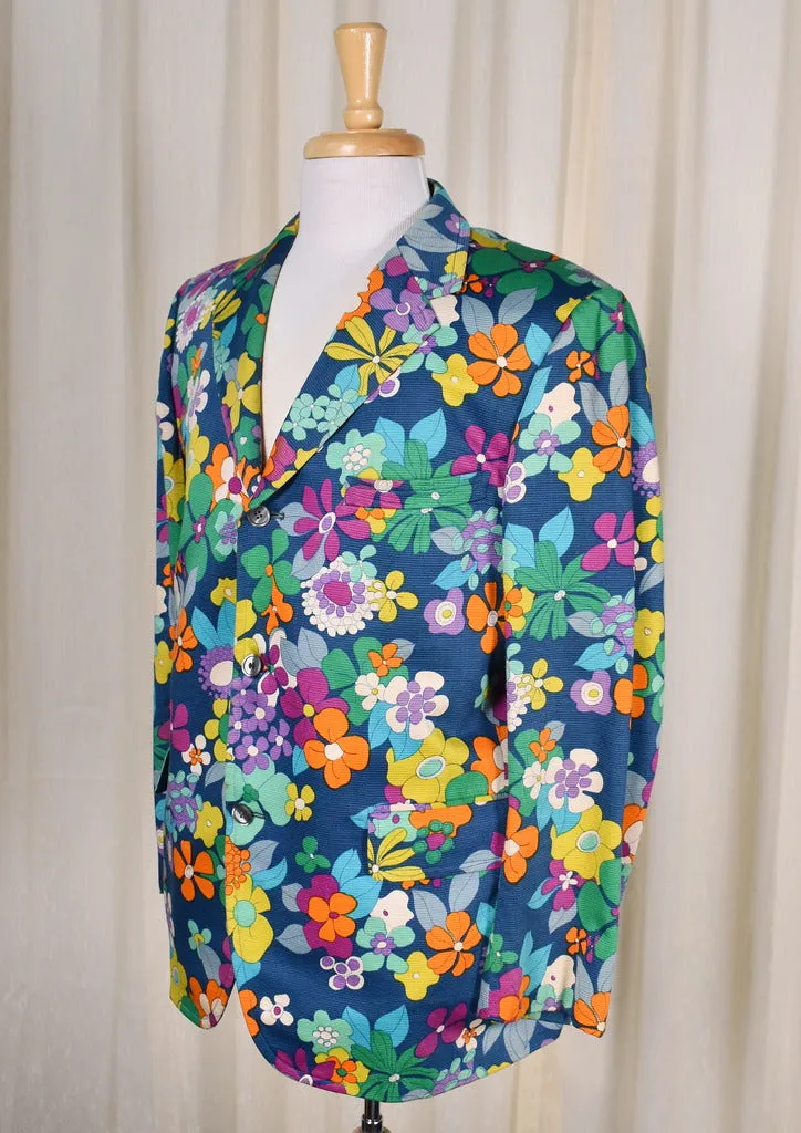 1960s Vintage Psycedelic Floral Blazer