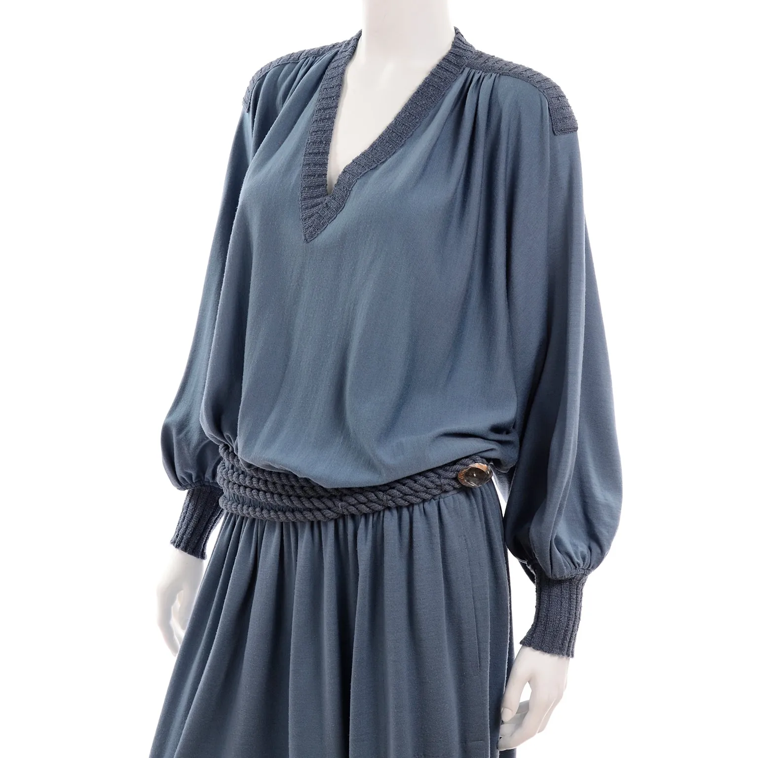 1973 Missoni Steel Blue Dress w/ Rope Belt Medium