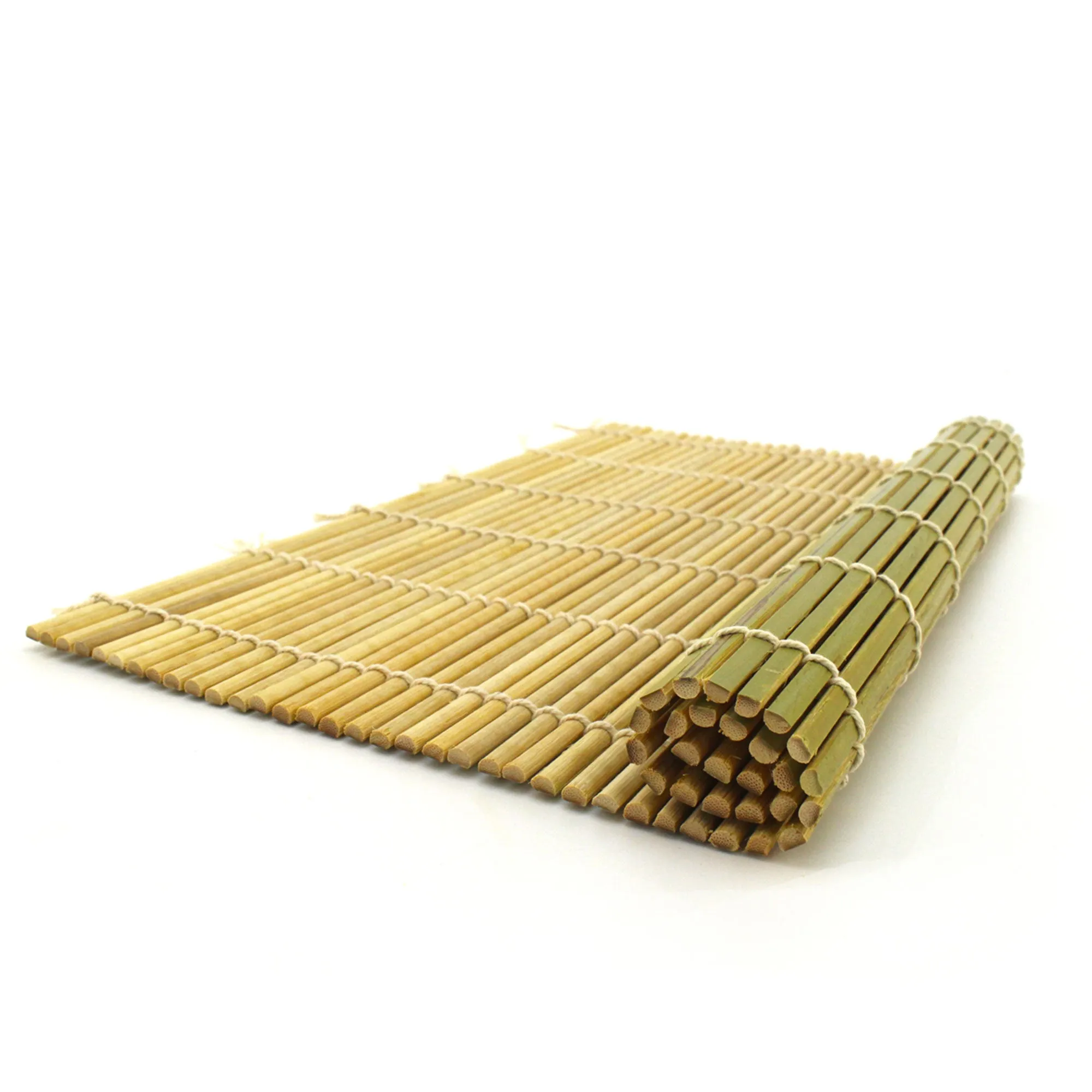 4x Bamboo Sushi Rolling Mats, 2x Bamboo Sushi Plates and Spreader Set - Green/Natural