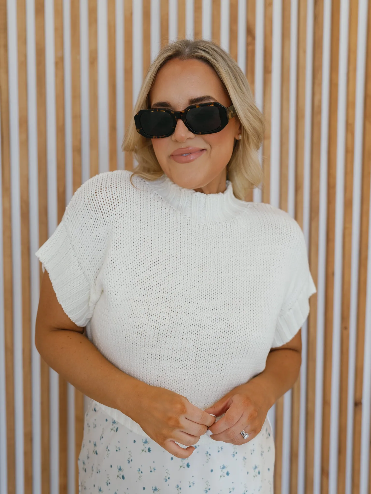 Abigail Sweater Top - Ivory