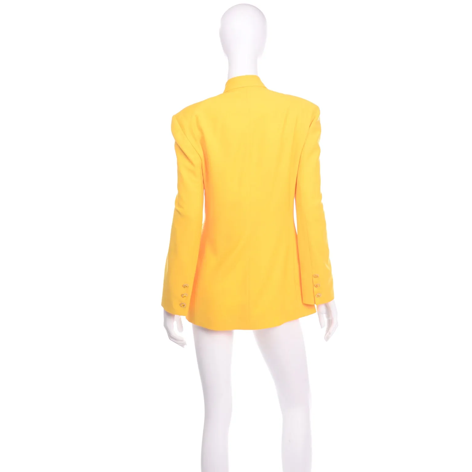 Accento Italy Yellow Wool Oversized Blazer Jacket