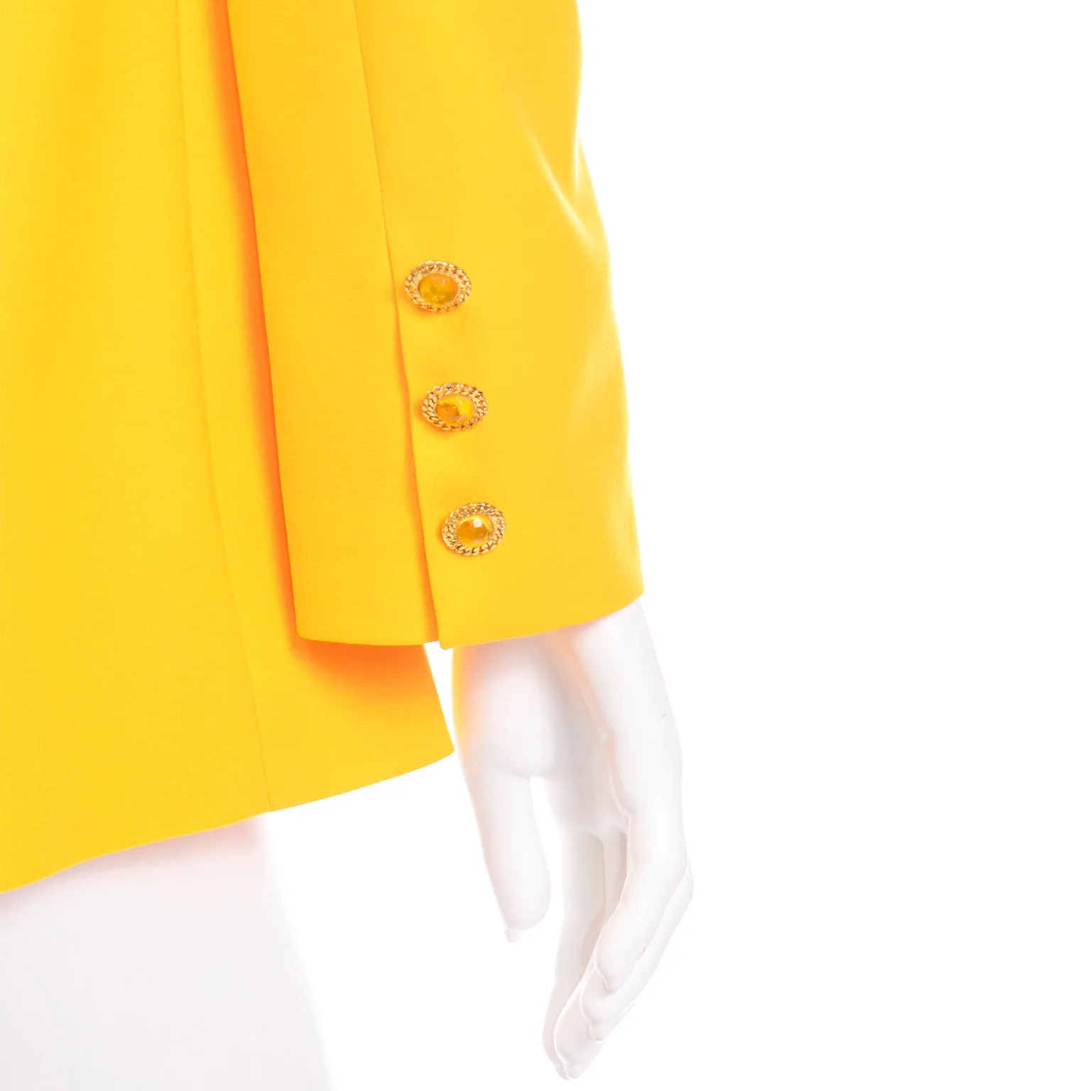 Accento Italy Yellow Wool Oversized Blazer Jacket