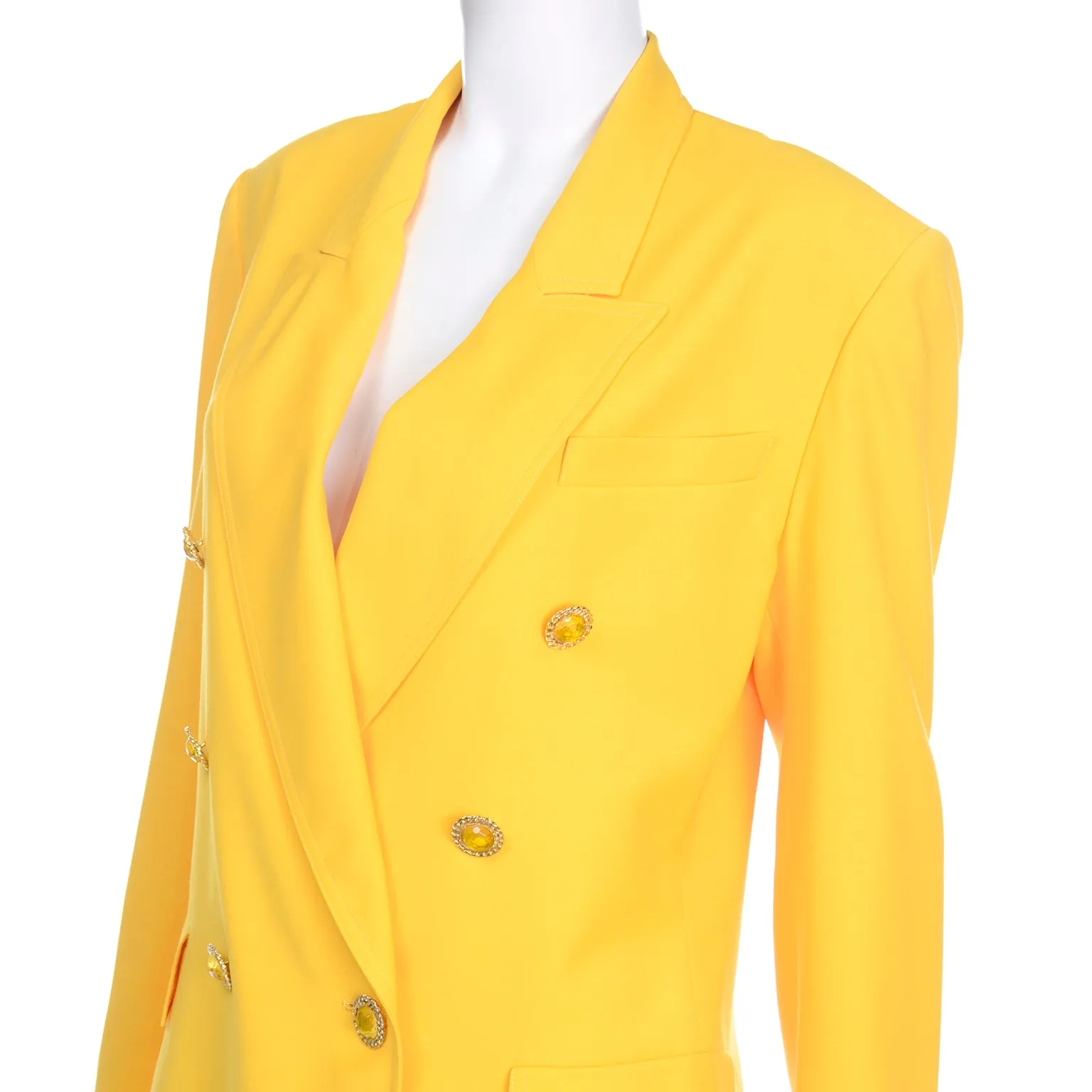 Accento Italy Yellow Wool Oversized Blazer Jacket