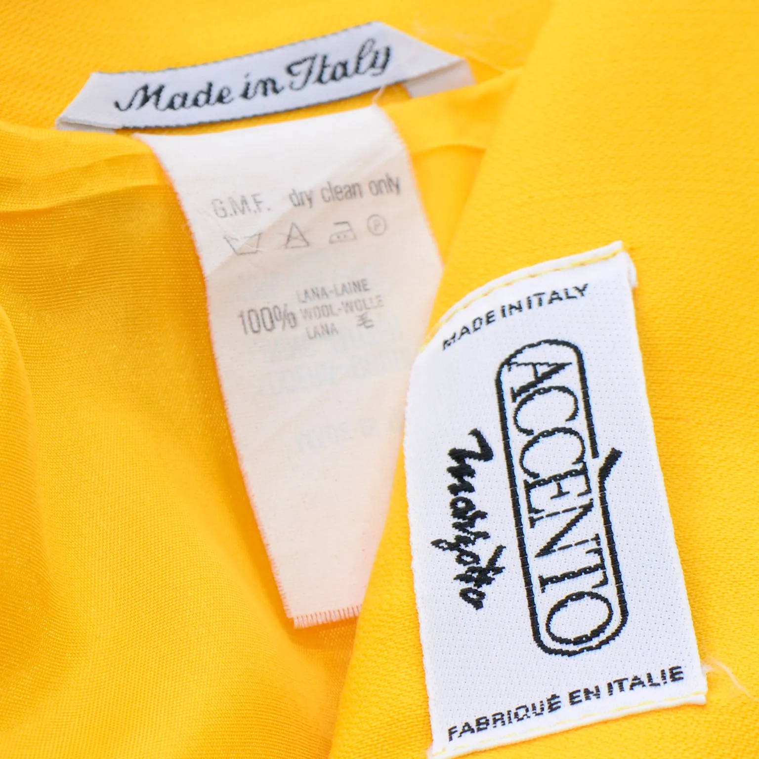 Accento Italy Yellow Wool Oversized Blazer Jacket