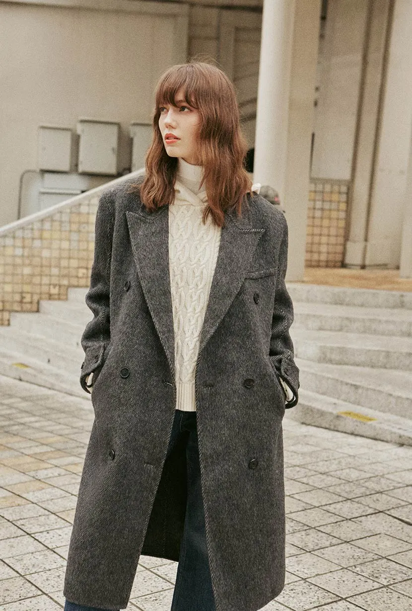 Allister Oversized Wool Coat - Charcoal