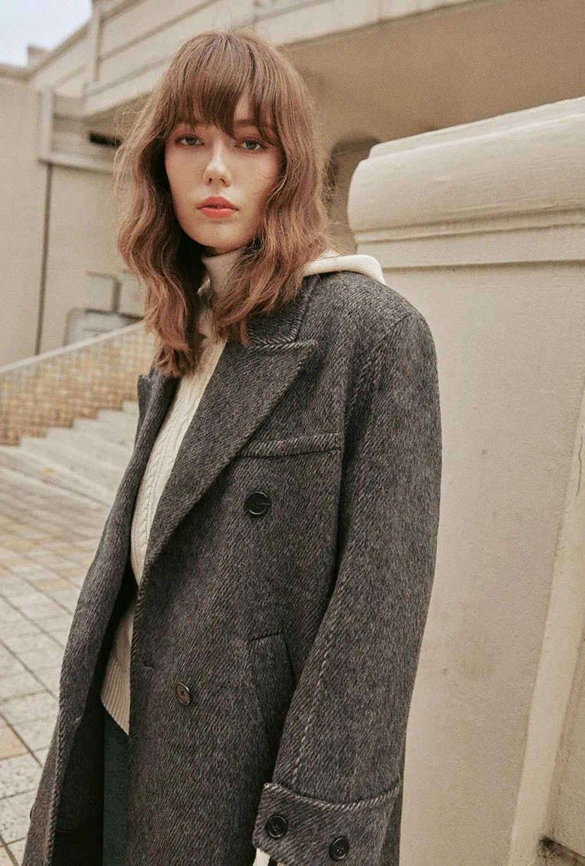 Allister Oversized Wool Coat - Charcoal