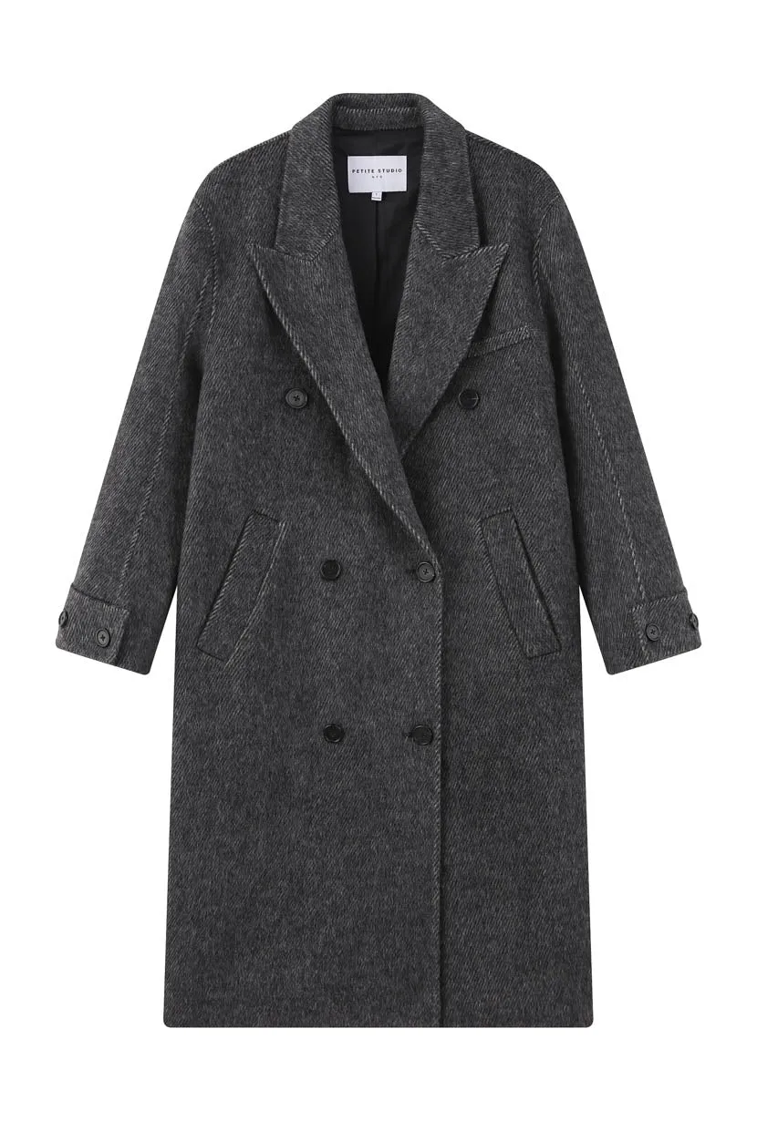 Allister Oversized Wool Coat - Charcoal