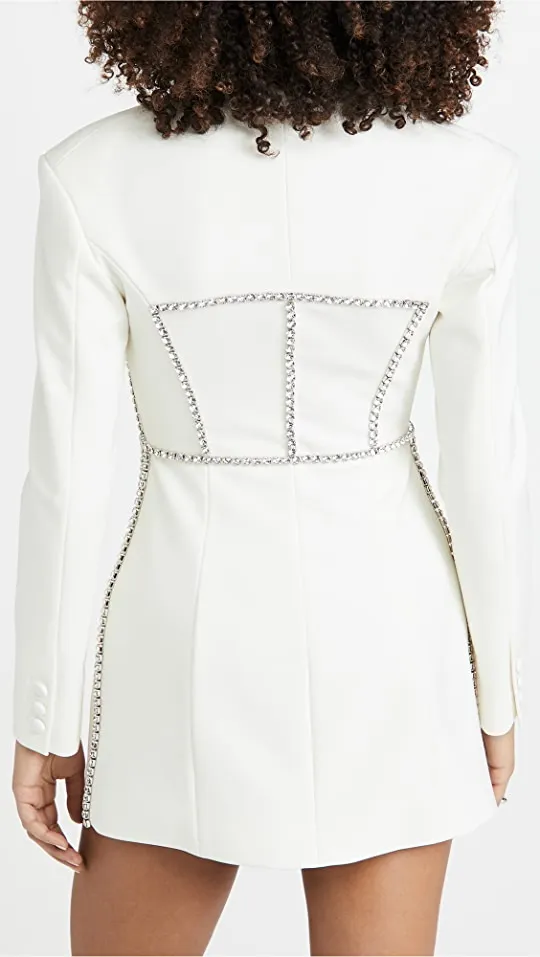 Area Crystal Stitched Corset Blazer Dress