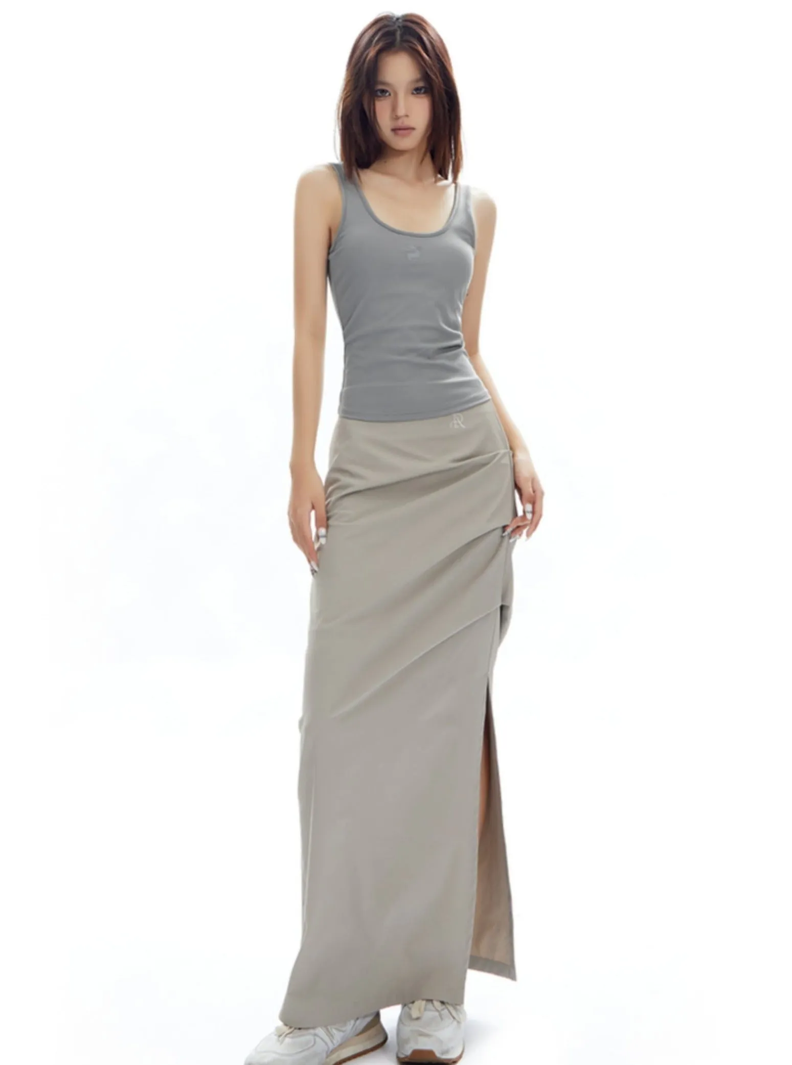 Asymmetrical Layered Maxi Skirt