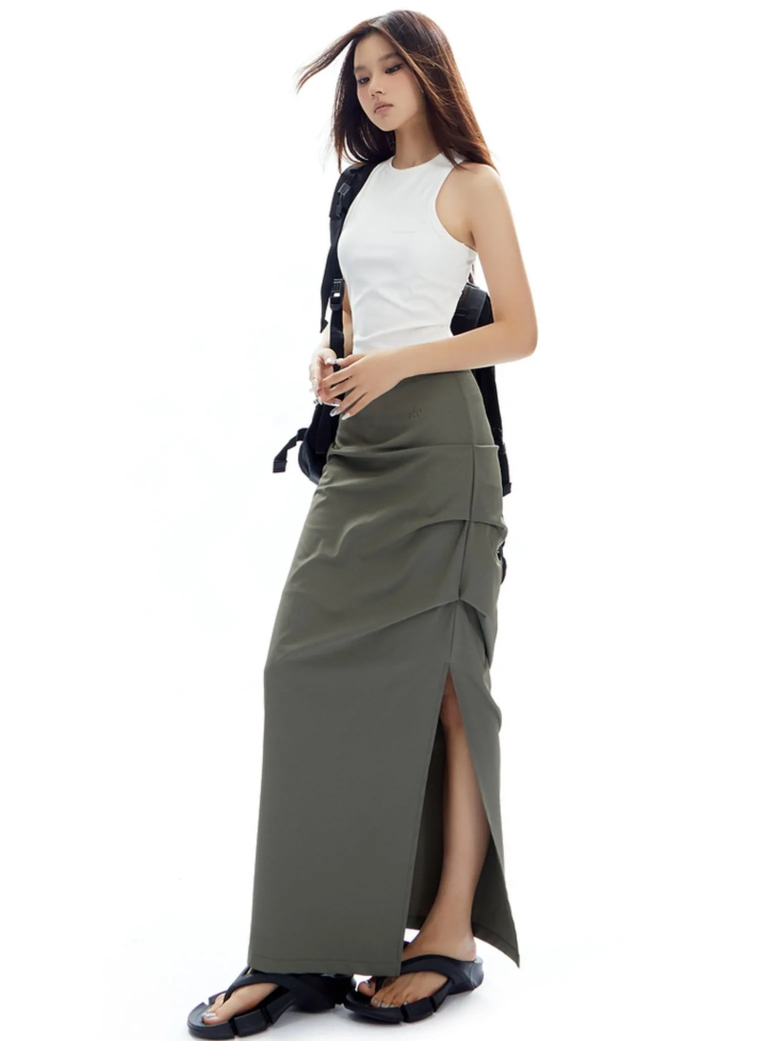 Asymmetrical Layered Maxi Skirt