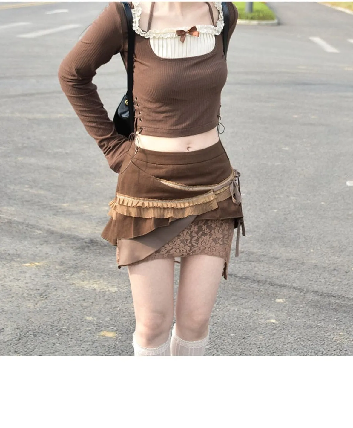 Asymmetrical Multi-Layered Mini Skirt