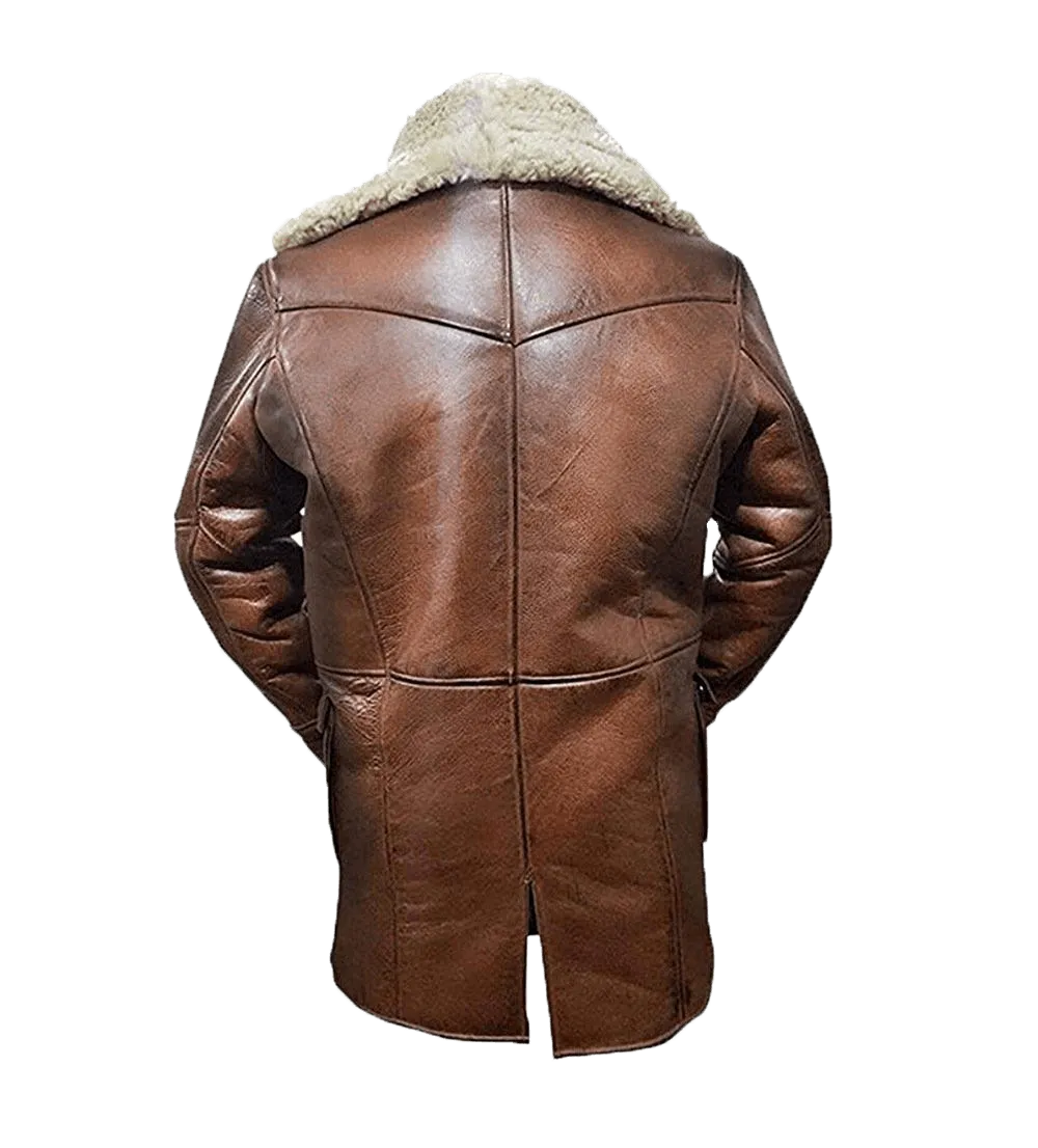 B3 Tom Hardy Real Sheepskin Fur Coat Jacket