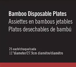 Bamboo 11in Round Plates 25pk