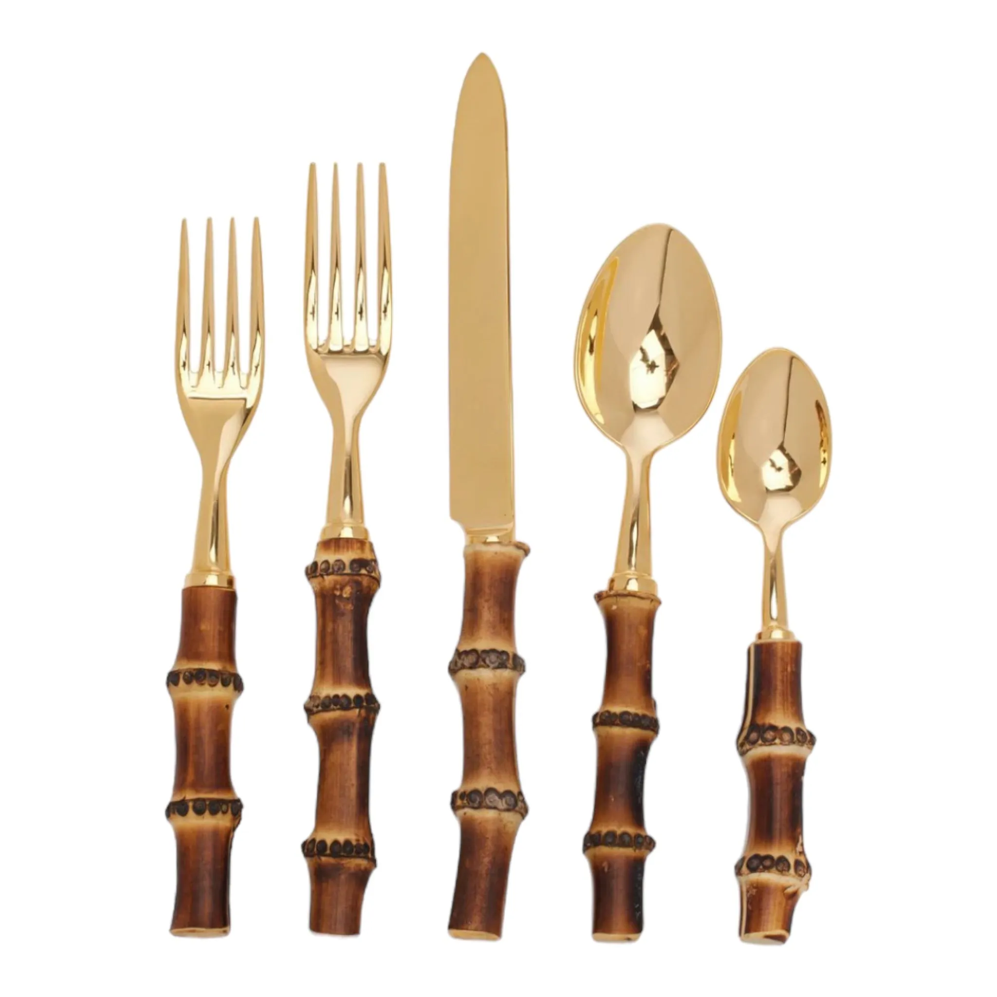 Bamboo & Gold Flatware Set/5