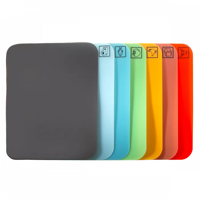 Bamboo Cutting Board w/ 7 Color-Coded Cutting Mats