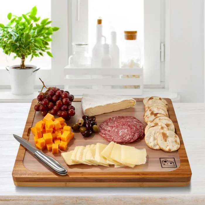 Bamboo Cutting Board w/ 7 Color-Coded Cutting Mats