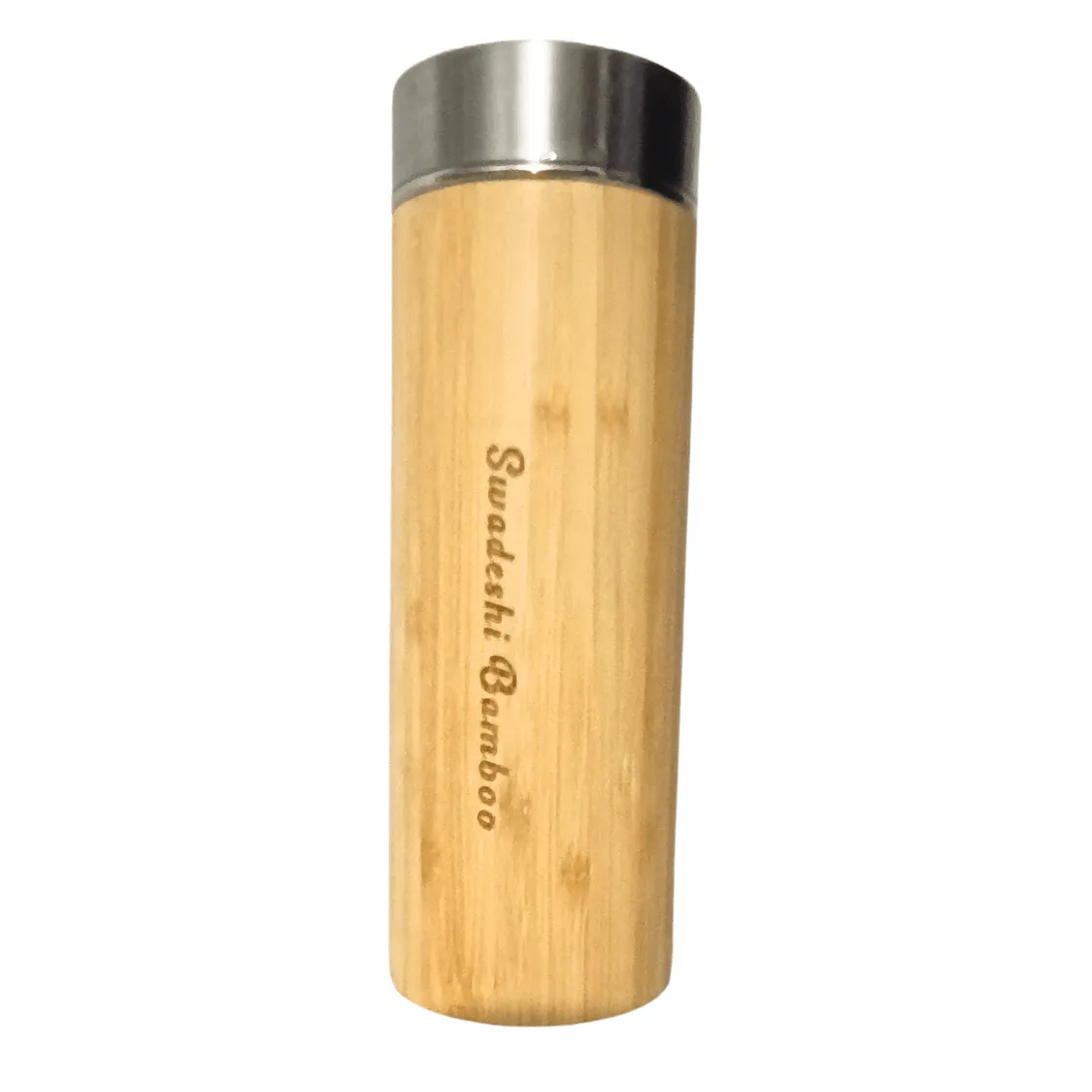 Bamboo Water Bottle | Thermos Bamboo Flask with Strainer for Tea Infusion | Hot & Cold | Unique & Stylish Bottle for Office Gym Travel-450ml |