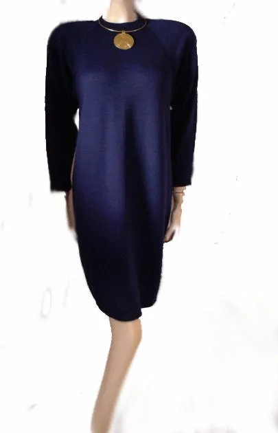 *BEAUTIFUL VINTAGE T. JOHN SANTANA KNIT DRESS IN NIGHTFALL