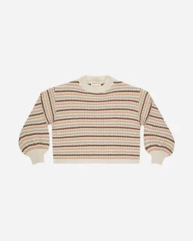 Boxy Crop Sweater || Honeycomb Stripe