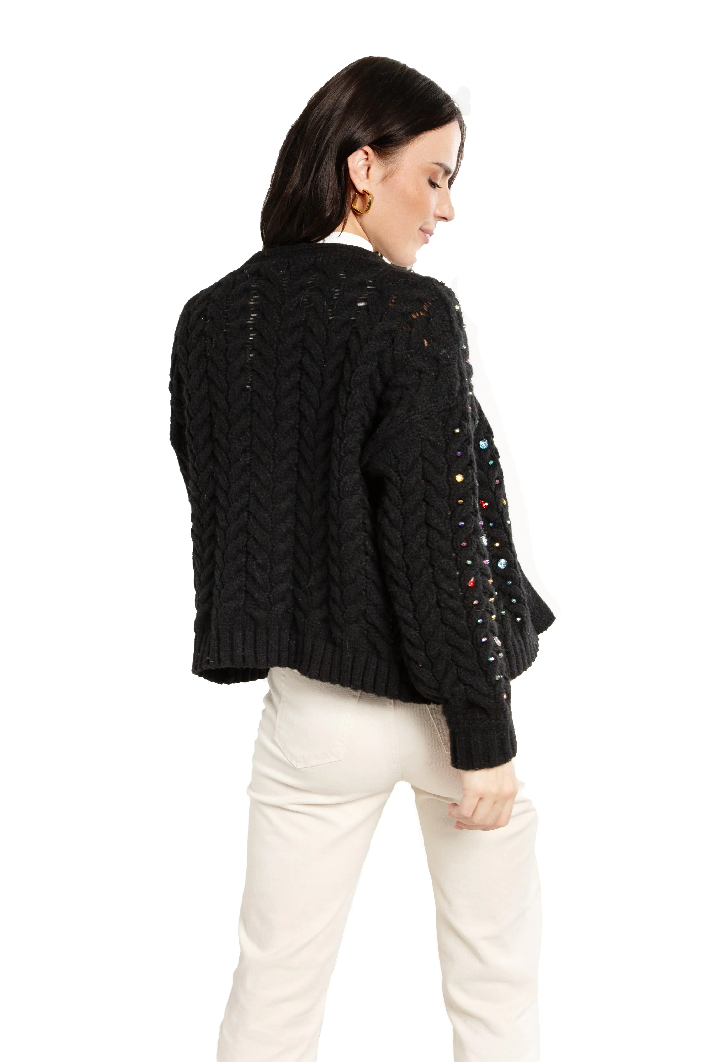 Cable Knit Cardigan Gemstone Pattern