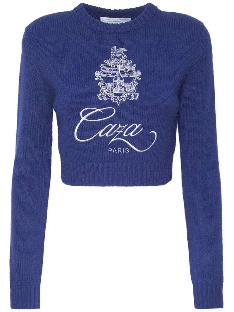 CASABLANCA WOOL CASHMERE KNIT CROP SWEATER