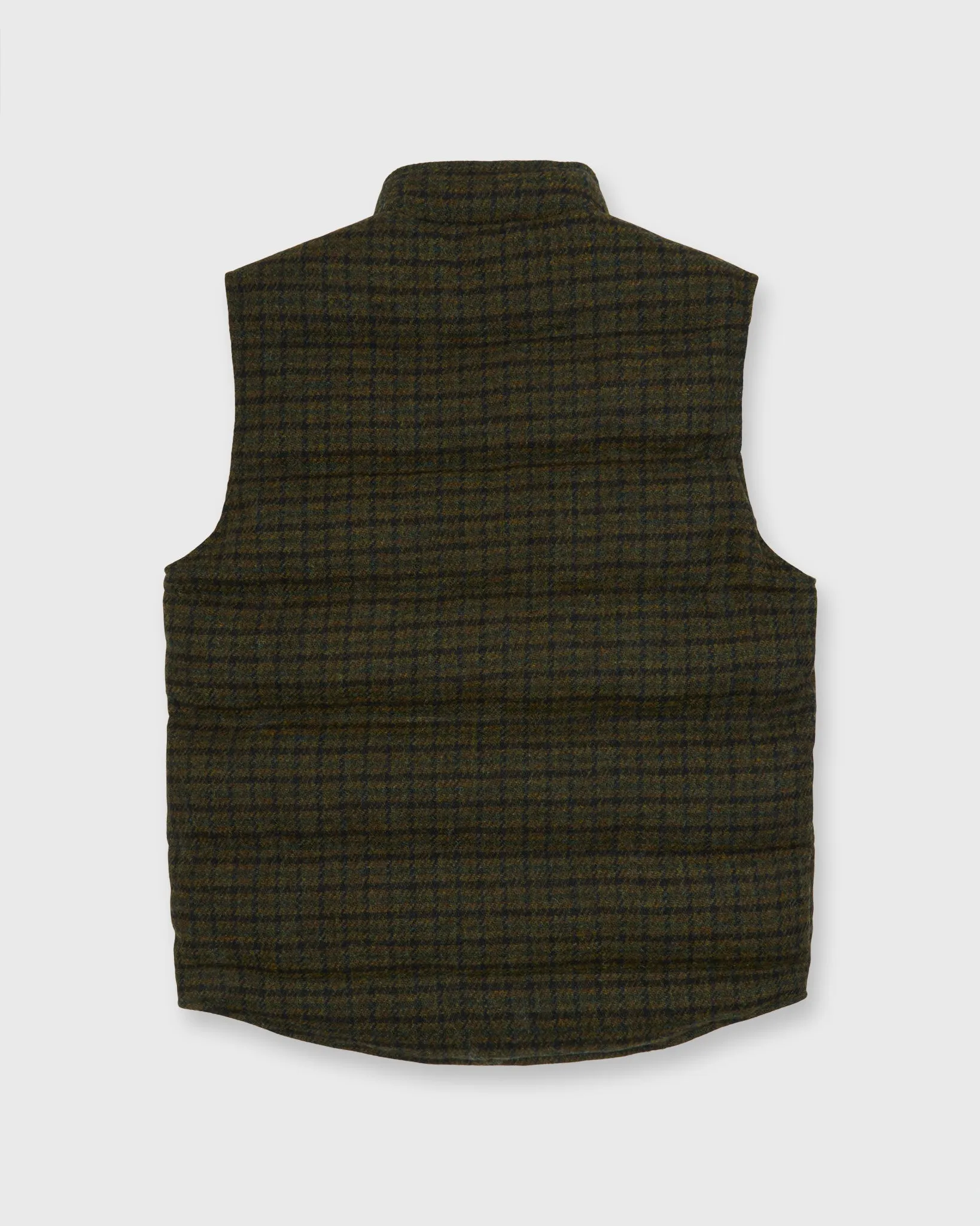 Cashball Vest in Brown/Spruce/Navy Plaid Harris Tweed