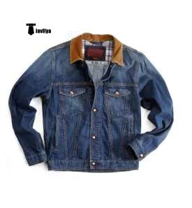 Casual Men's Lapel Blazer Classic Coat Button-Down Denim Jacket