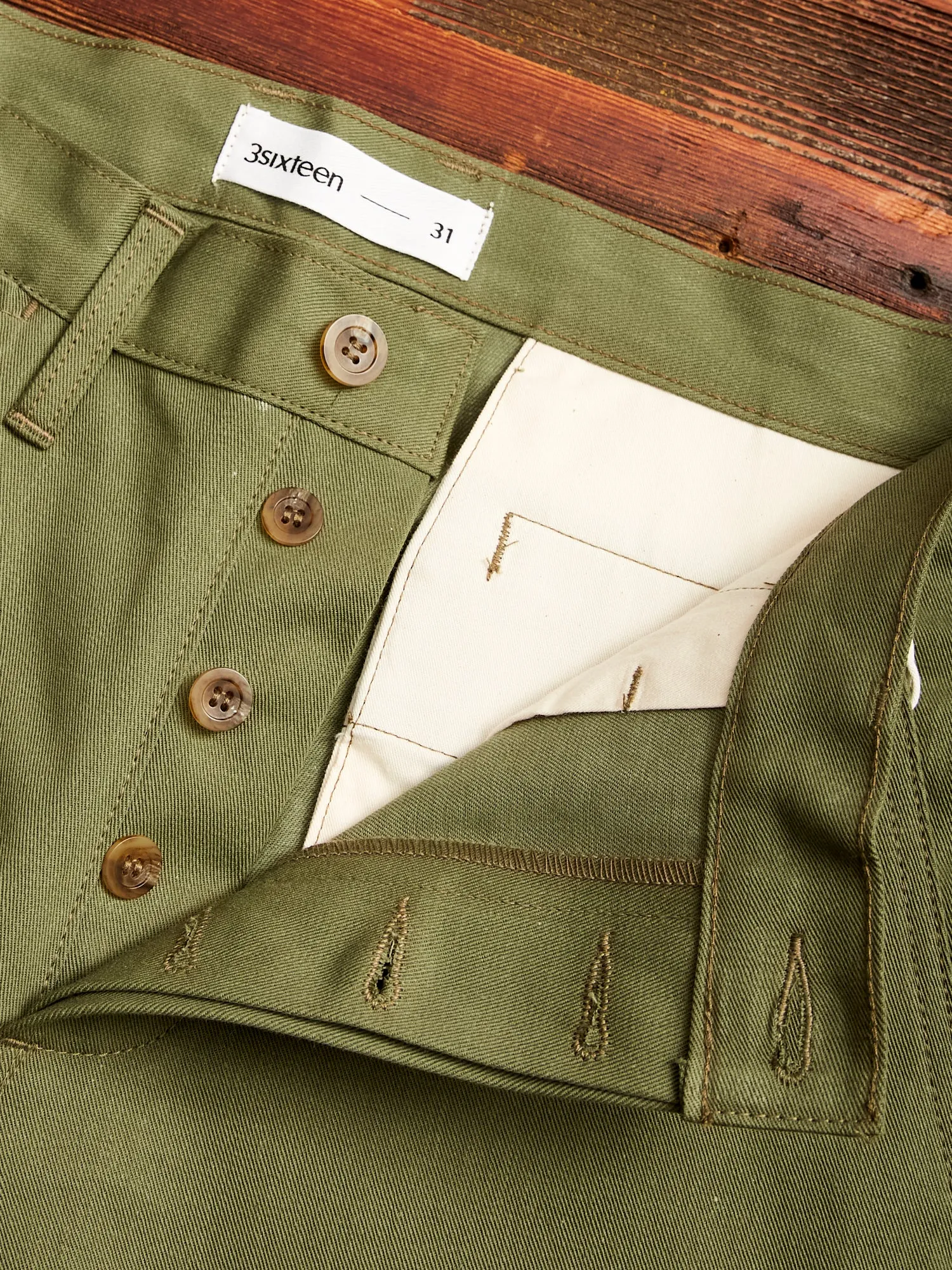 CH-55x 12oz Selvedge Chino in Olive