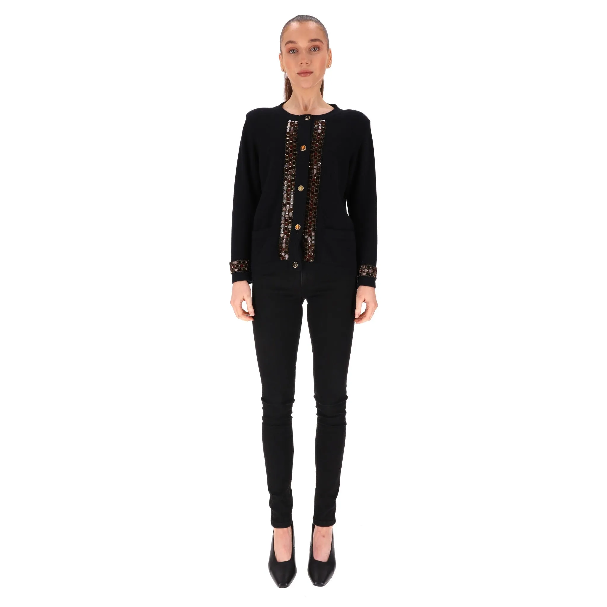 Chanel Paris Byzance Cashmere Jewelled Cardigan/Jacket. Size 38FR