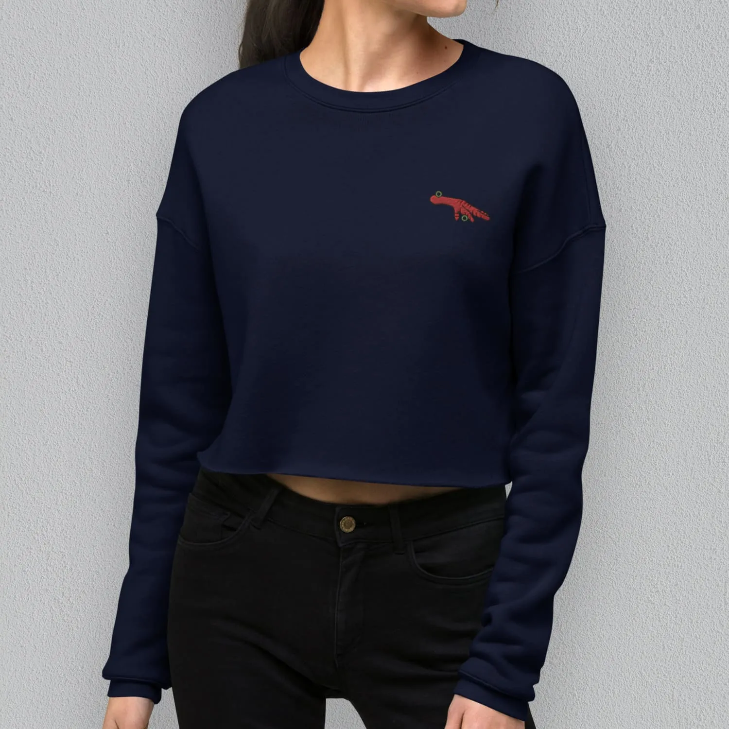 Chicken Feet Embroidered Crop Sweatshirt