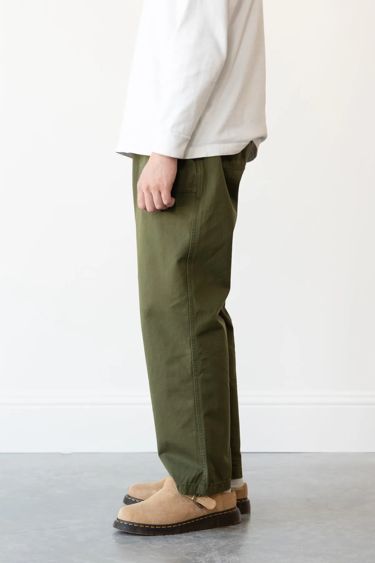 Chino Wide Fatigue Pants - Olive