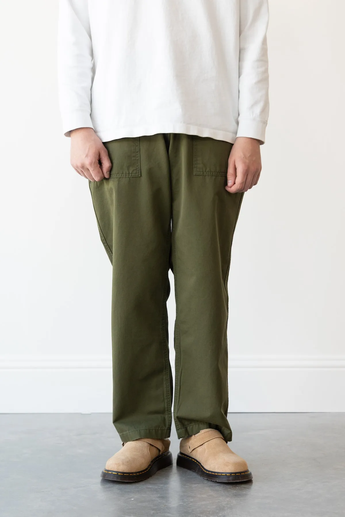 Chino Wide Fatigue Pants - Olive