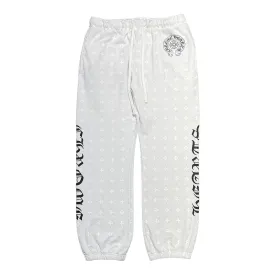 Chrome Hearts All Over Monogram Horseshoe Logo Sweatpants White Pre-Owned