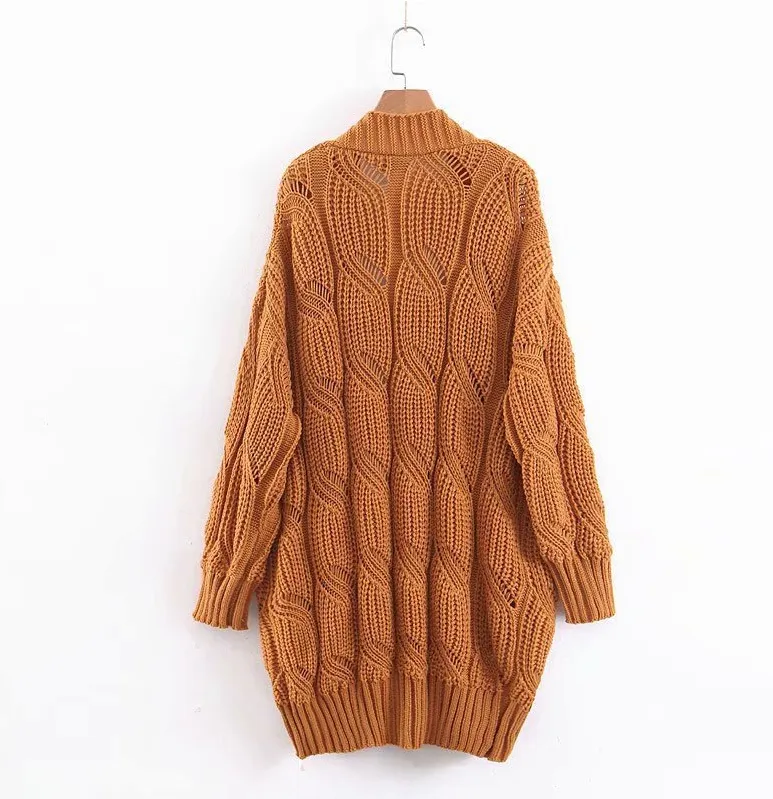 Chunky Knit Front Open Cardigan