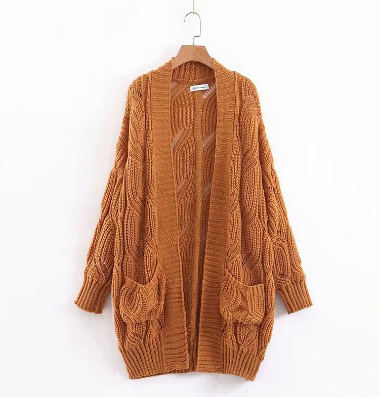 Chunky Knit Front Open Cardigan