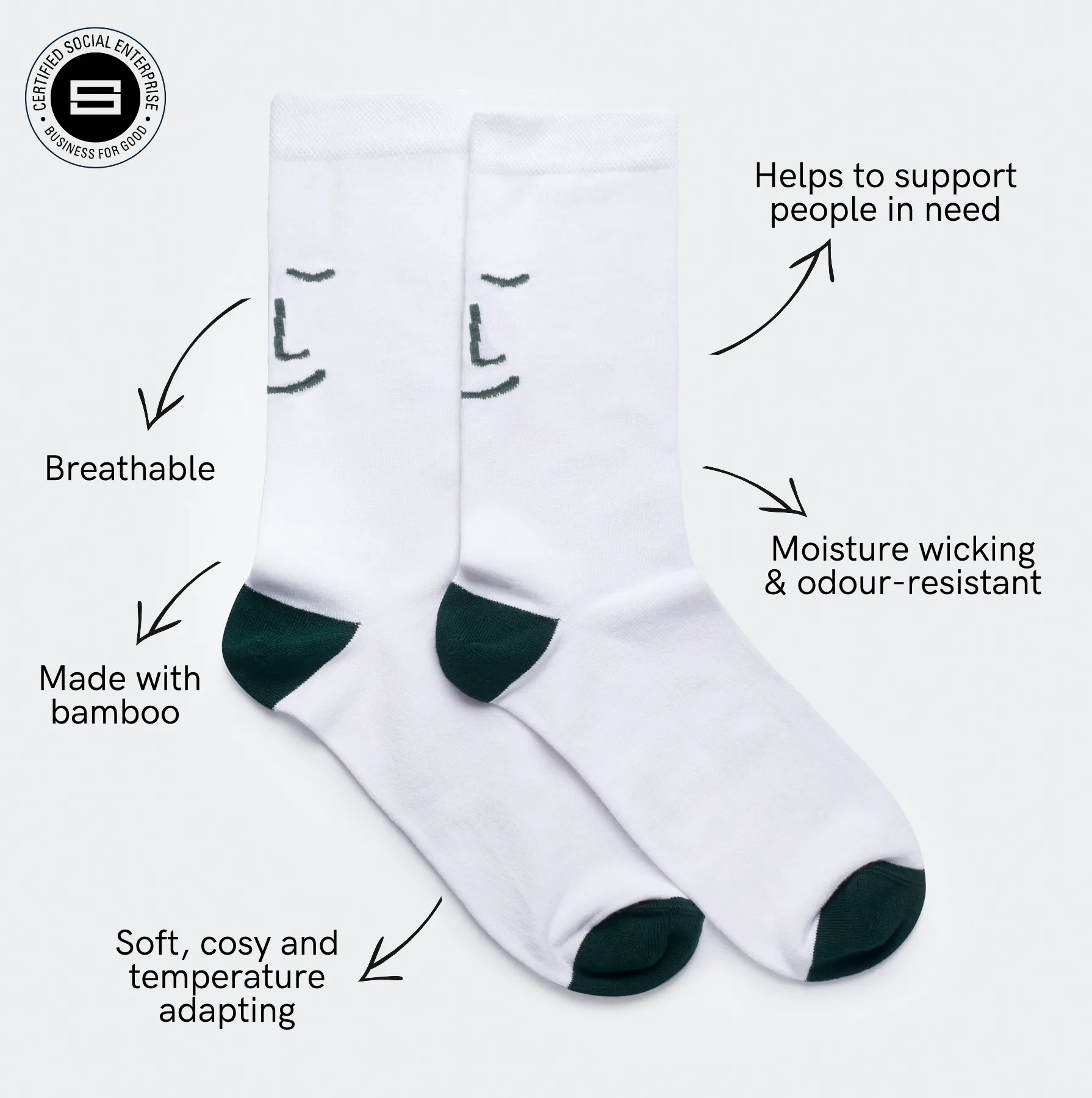 Cloud Nine White Bamboo Socks