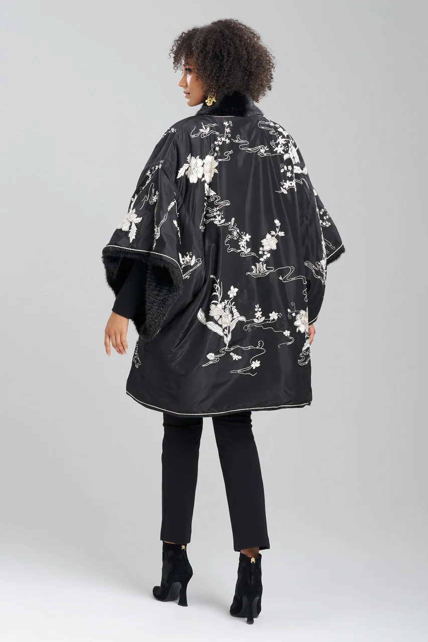 Couture Silk Taffeta Embroidered Reversible Coat