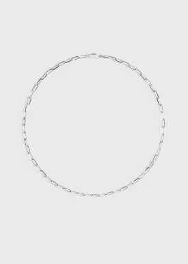 Crew-neck chain 18kt white gold