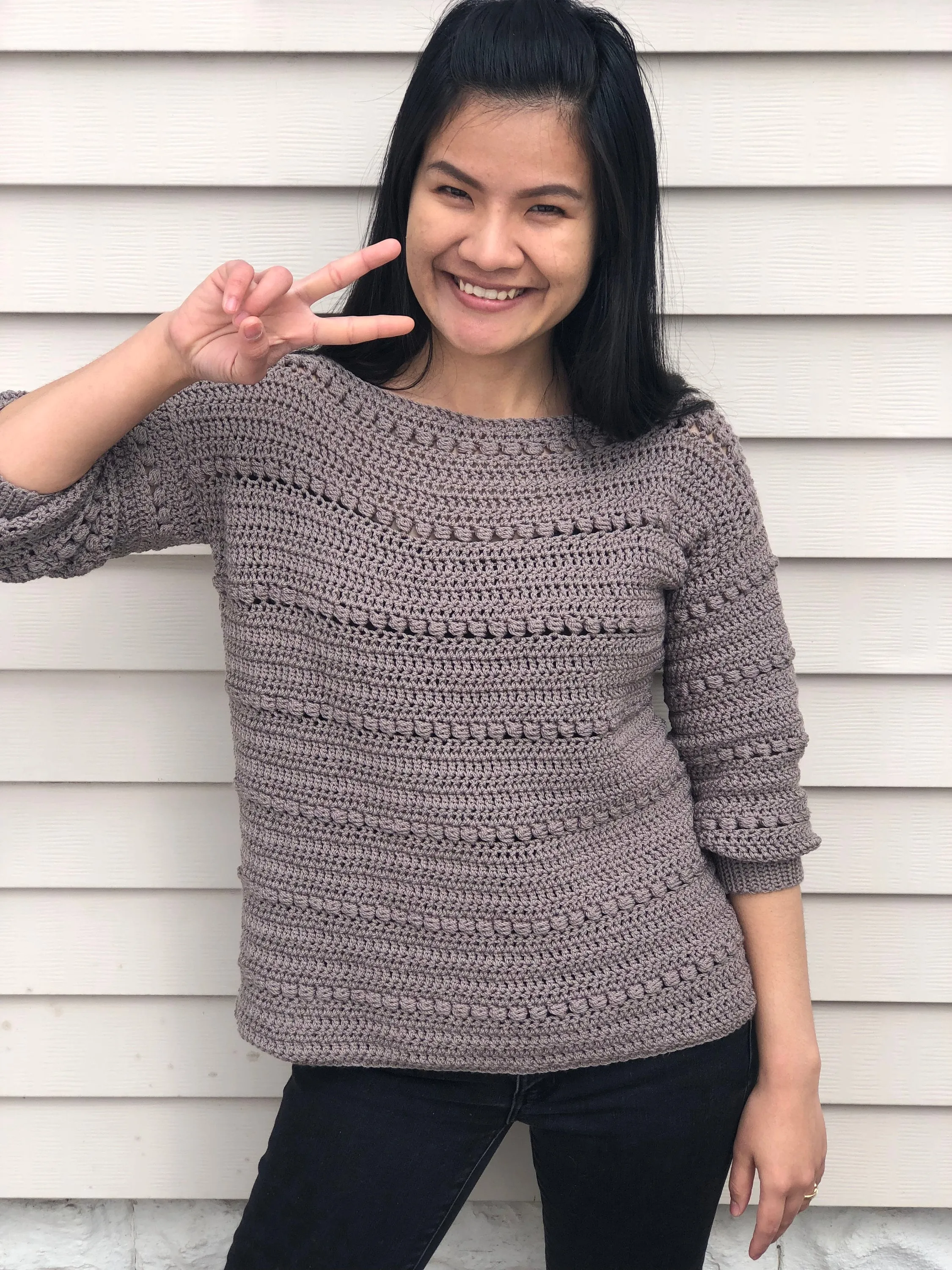 Crochet sweater pattern : Us women's XS - XXL  PDF file/Photo and video tutorial, crochet scoop neck sweater, crochet pattern,