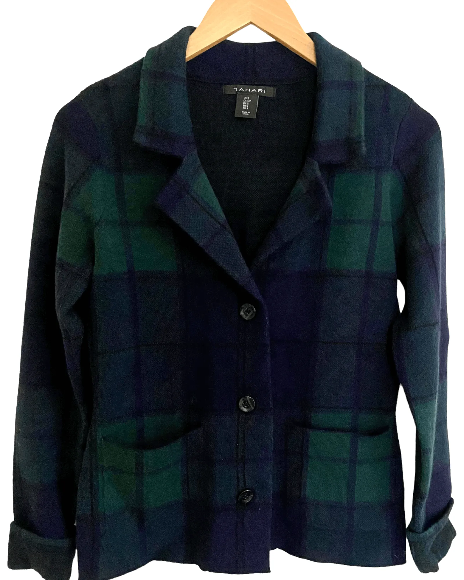 Dark Winter Plaid Stretch Blazer