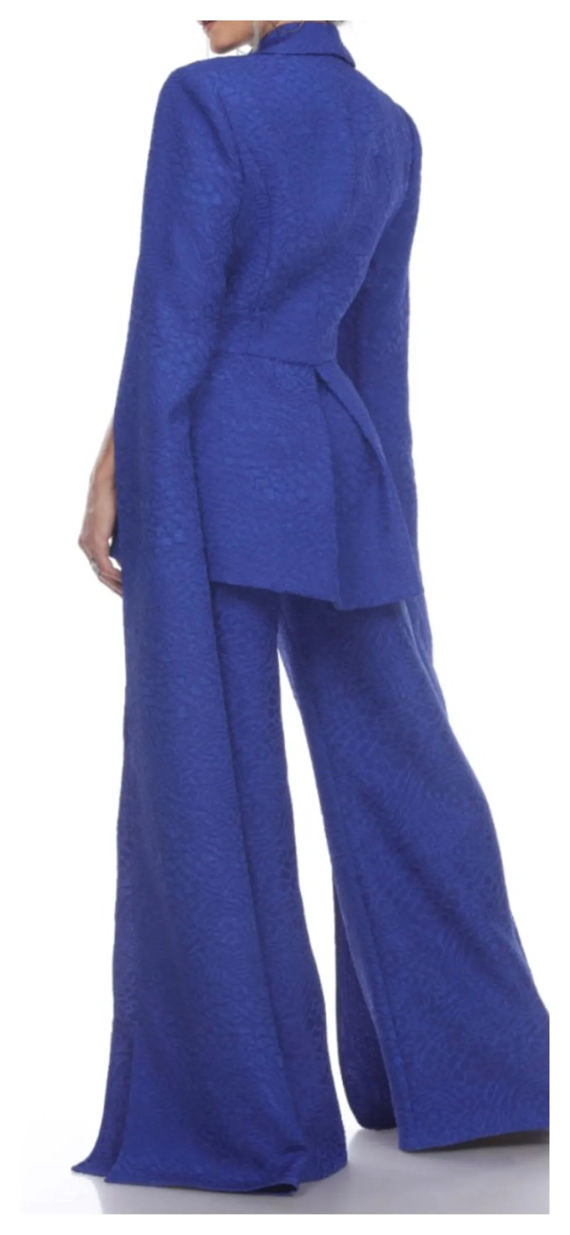 Drama Filled 2pc Pants Set (Black & Royal Blue) Plus Size