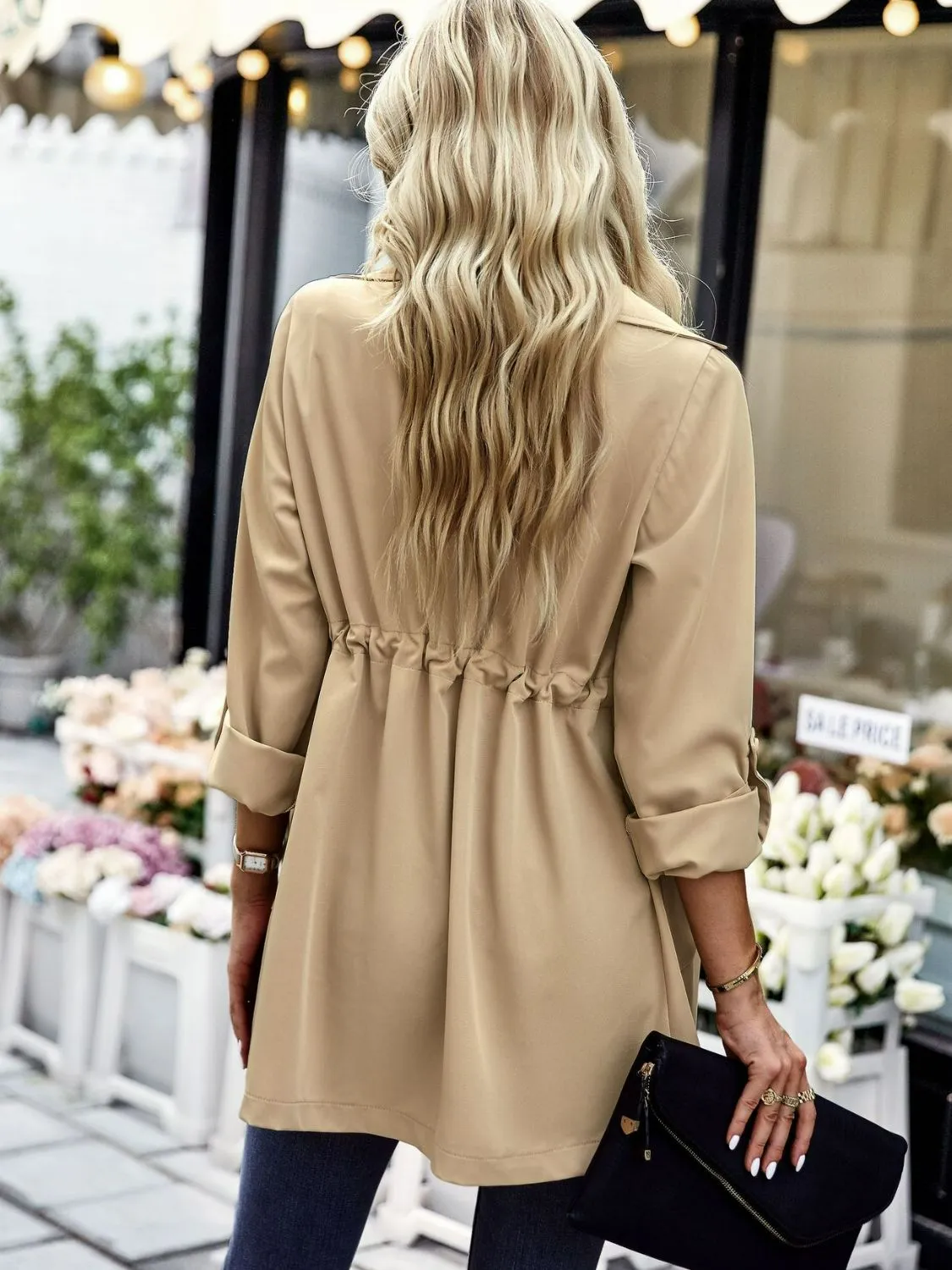 Drawstring Trench Coat