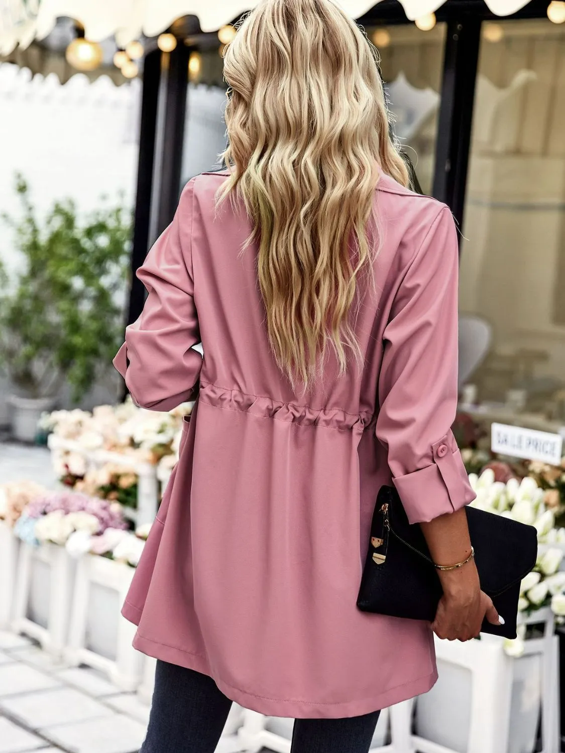 Drawstring Trench Coat