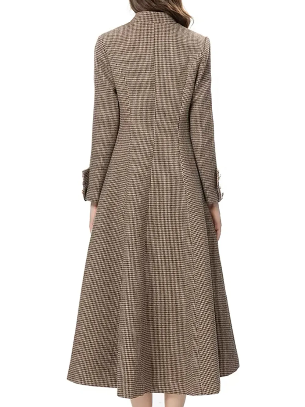 ELDENNE Check Trench Coat in Brown