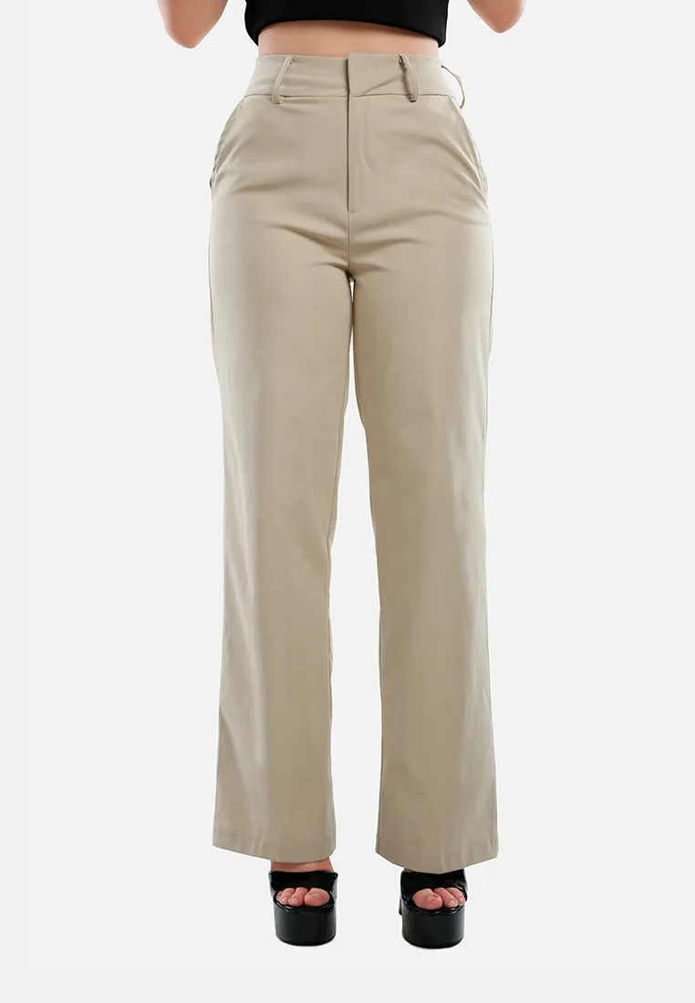 Flared Hem High Waist Pants